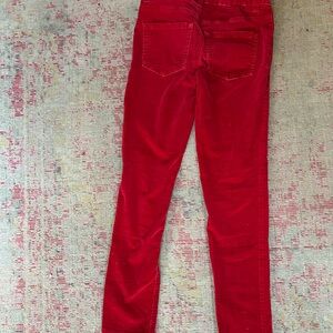 Cat & Jack Red Skinny Girls Velvet Adjustable Waist Pants